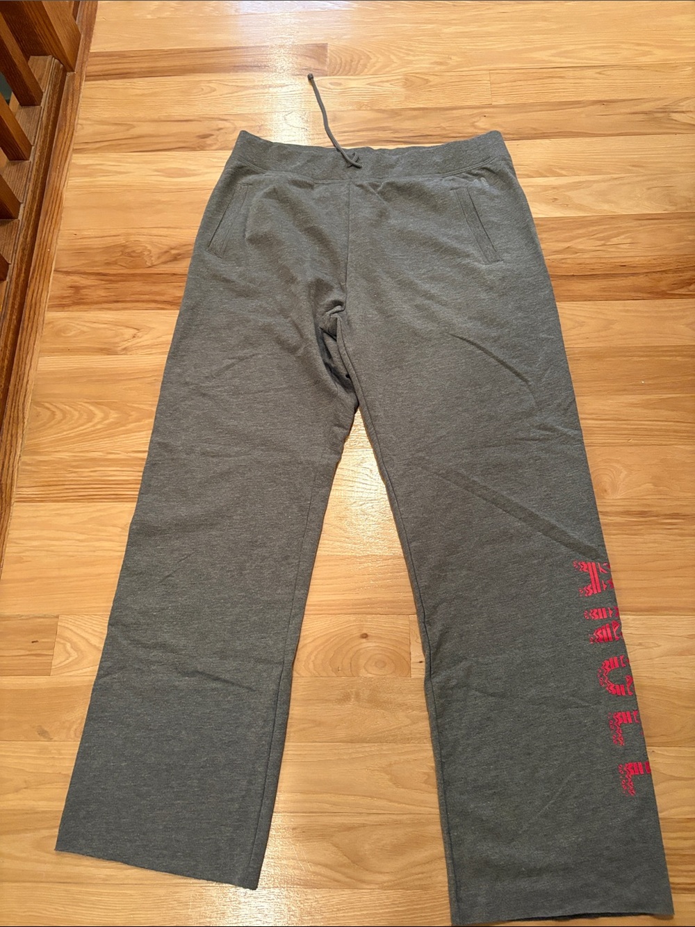 Victoria's Secret Gray Track Pants with Pink Side Logo